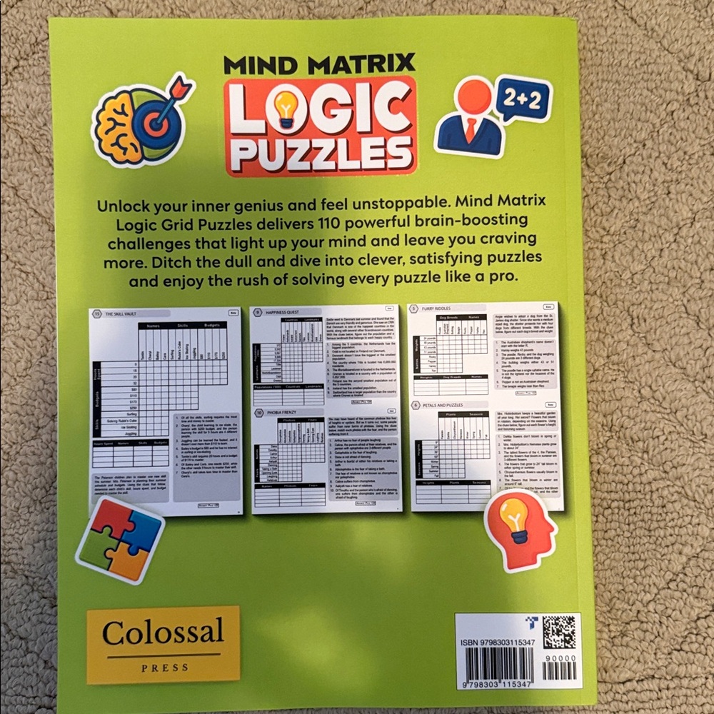 Mind Matrix Logic Puzzles Book - Picture 2 of 2